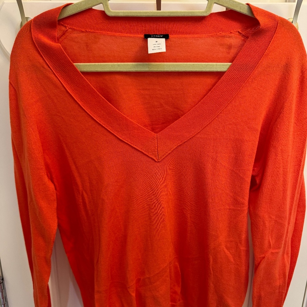Womens J Crew Medium Sized Orange Sweater